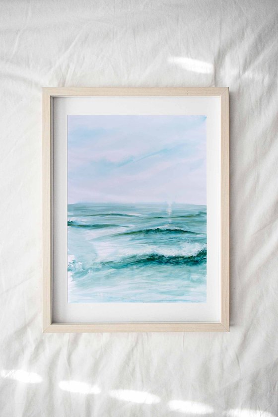 "Ocean Diary from August 27th, 2019" watercolor painting