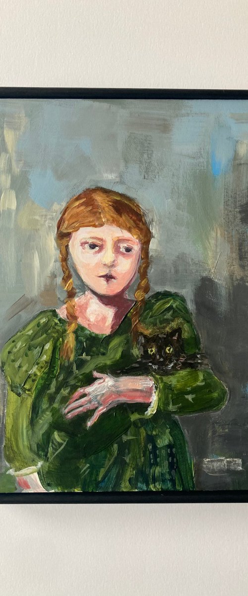 Girl and Cat by Sarah Bale