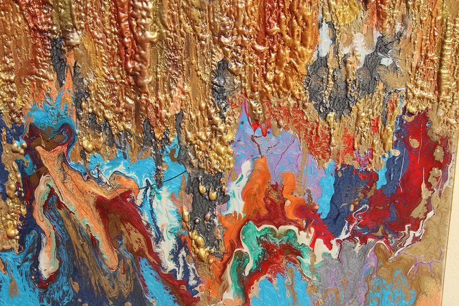 Original 3D Painting, Relief, Mixed Media Canvas, Sculpture Art