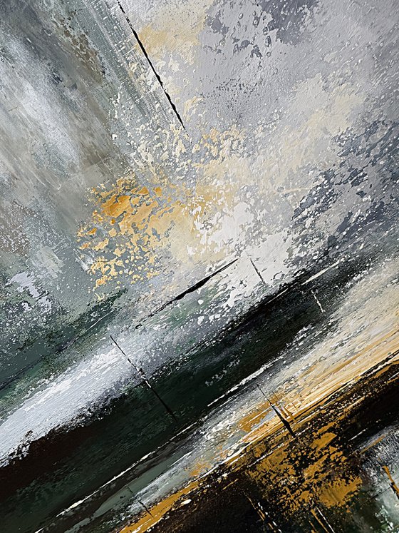 Ochre Light Across Green Depths