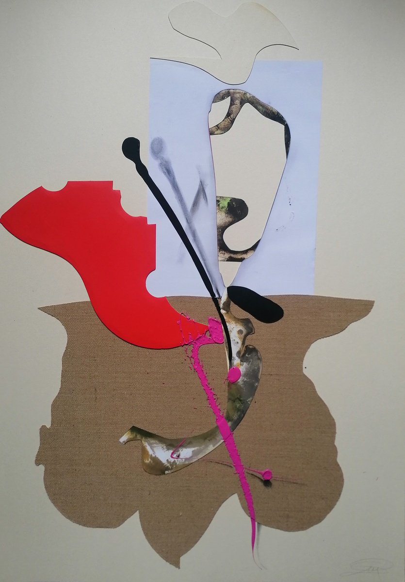 Surrealistic Abstract Acrylic Painting By Stefano Mazzolini, 28 X 39", Spe, Original Artwork