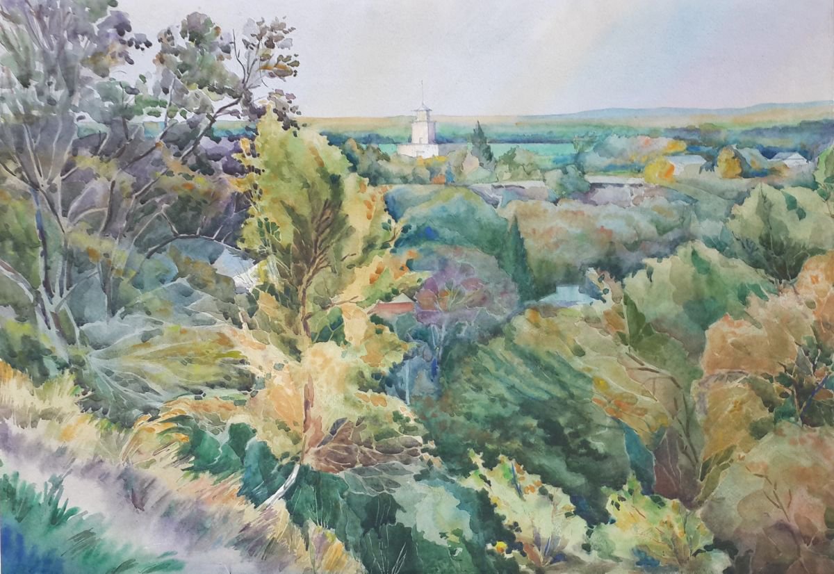 Impressionistic Watercolour , Early Autumn By Yurii Pashkov, 31 X 22, Artwork For Sale On Artfinder