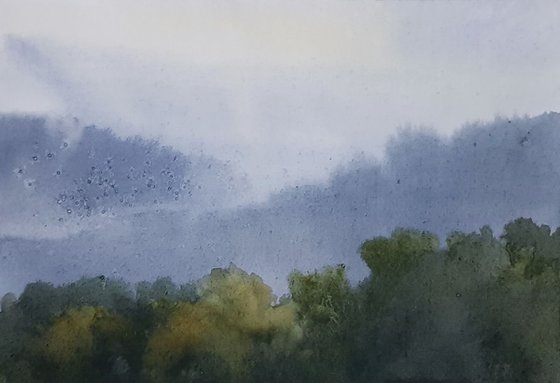 "Misty Hillside"