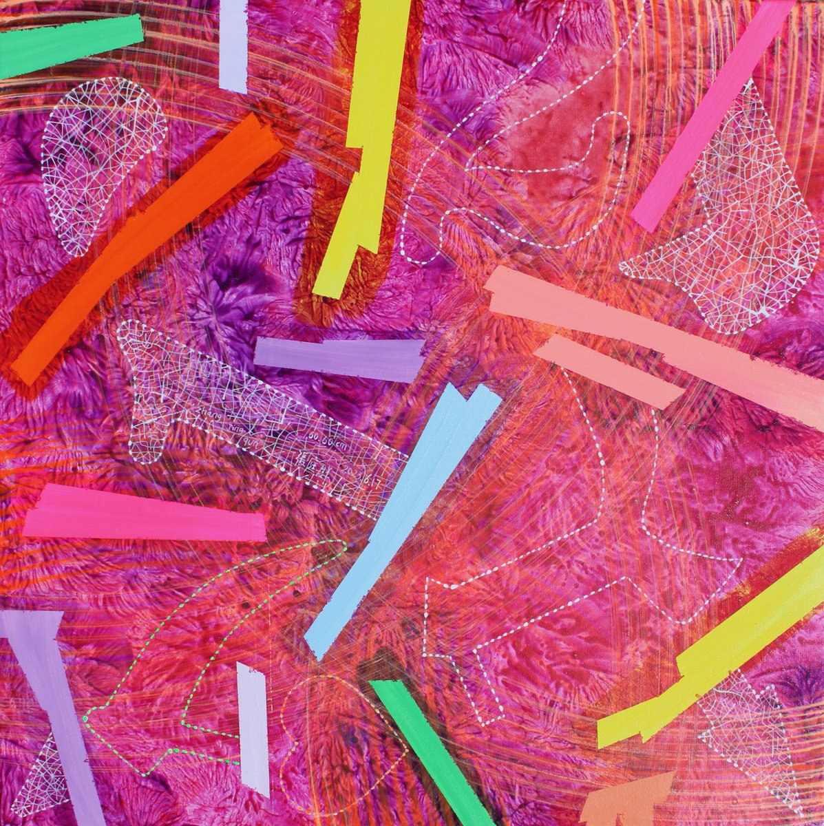 Abstract Acrylic Painting By Tingqun Zhang, 24 X 24", 2023.6.17, Original Artwork