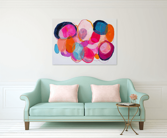 Abstract in Pink, Blue, Orange