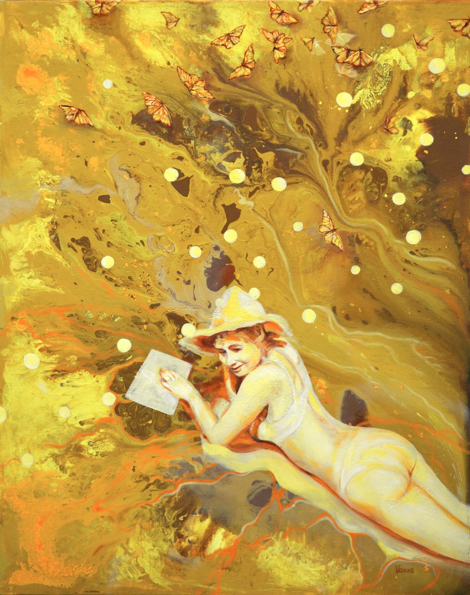 Surrealistic Portrait Painting By Vassa Ponomarjova, 31 X 39", My Mother