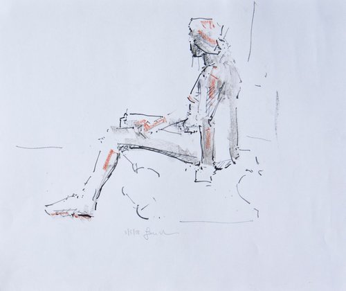 Nude Female -Life Drawing No 310 by Ian McKay