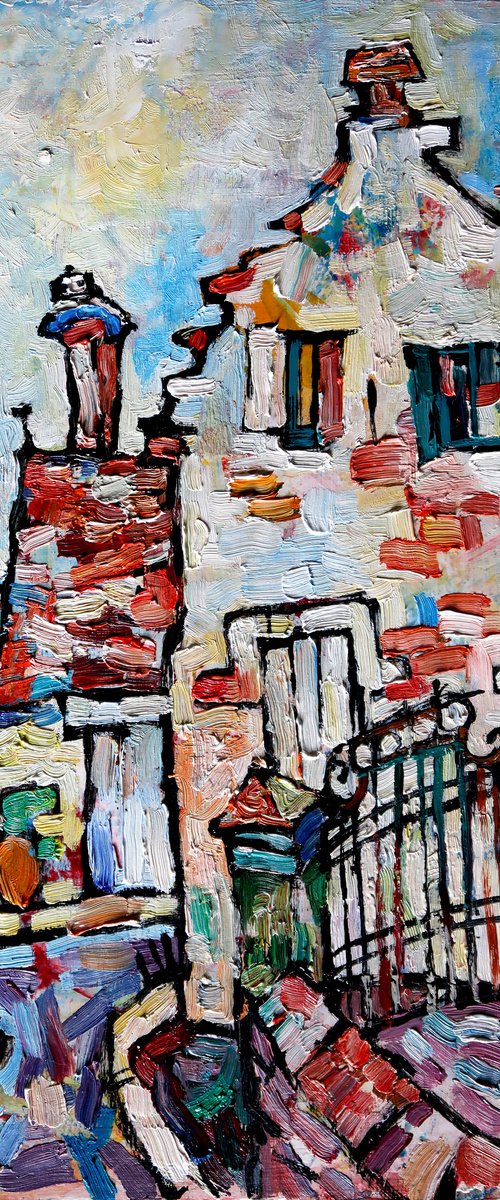 House and gate in Turennе. by Nikifor Swiristuhin