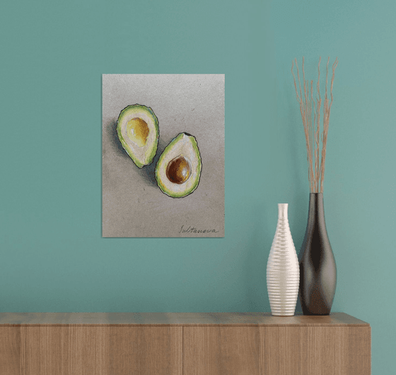 Avocado. color pencil Art Print for Sale by lisenok