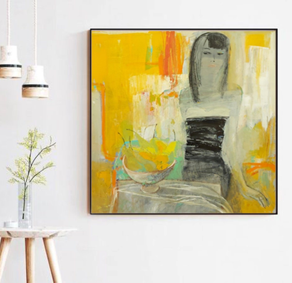 Expressive Portrait Oil Painting By Victoria Cozmolici, 31 X 31", Autumn, Original Artwork