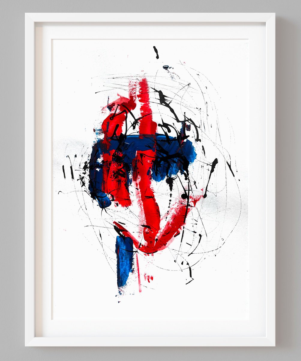 Abstract portrait of man by Makarova Abstract Art