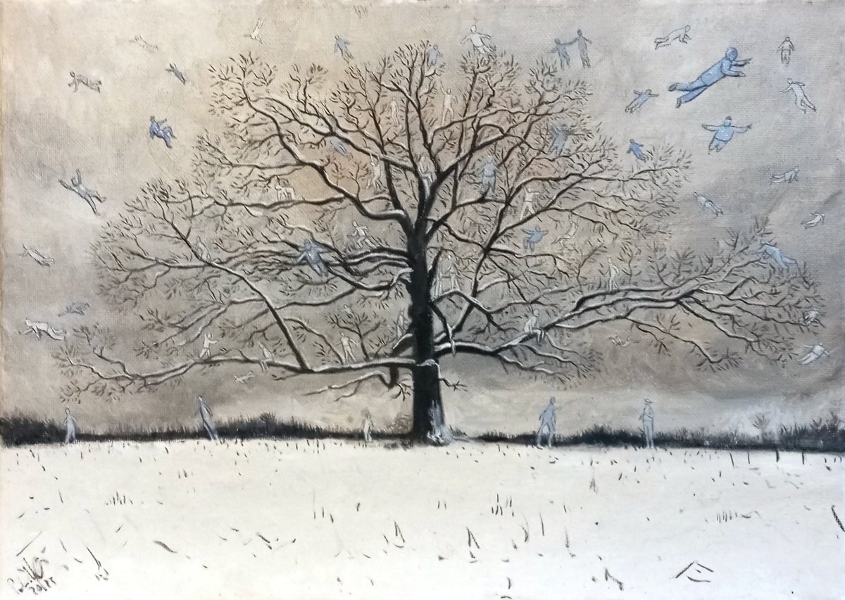 Illustrative Landscape Oil Painting By Paolo Beneforti, 14 X 10", Away, Original Artwork