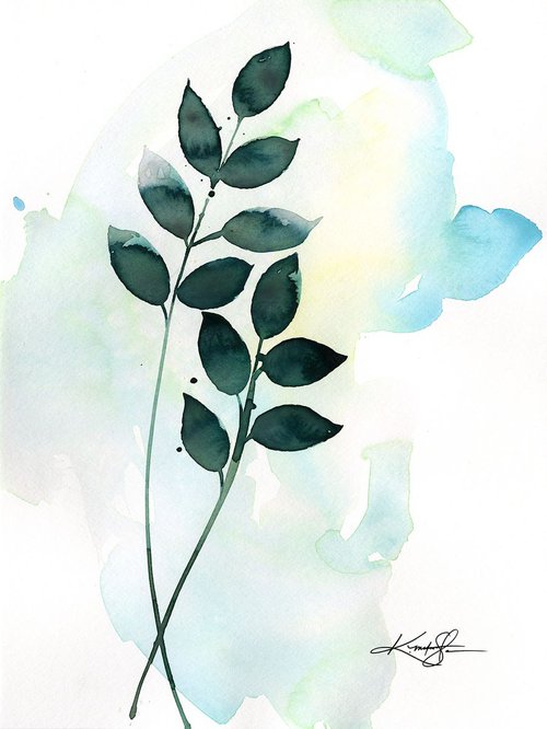Botanical Song No. 4 - Minimalist Leaf Painting by Kathy Morton Stanion by Kathy Morton Stanion