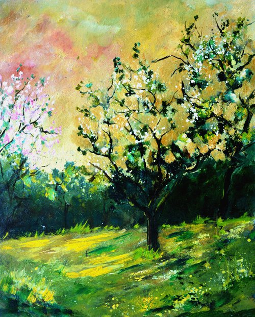Orchard in Spring 4522 by Pol Henry Ledent