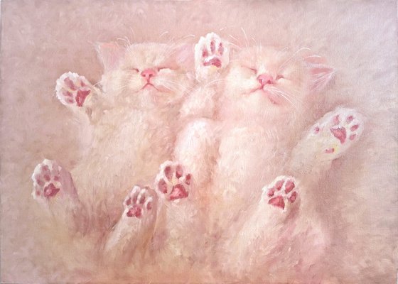 Pink cat paws