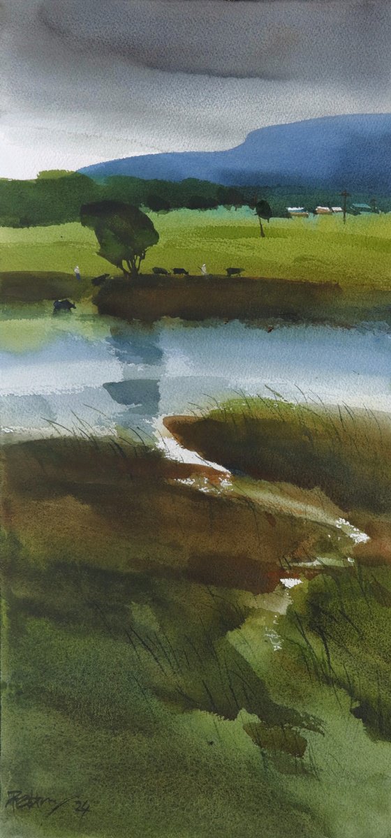 Evening by the riverside