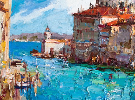 Venice Italy  - Italian impasto Landscape painting