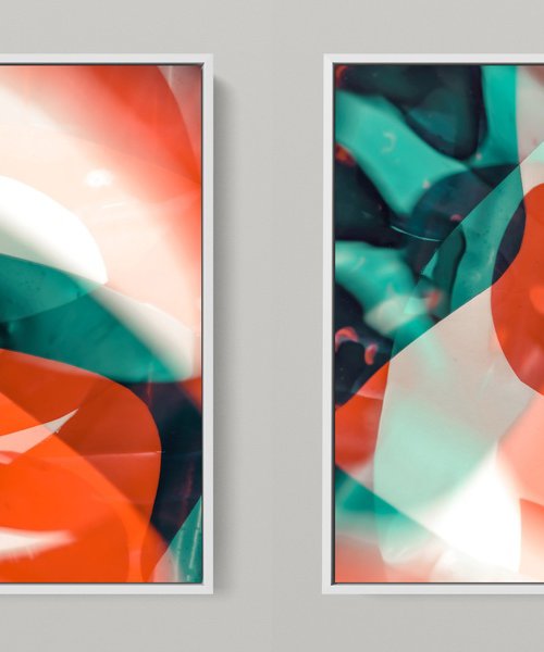 META COLOR XI - PHOTO ART 150 X 75 CM FRAMED DIPTYCH by Sven Pfrommer