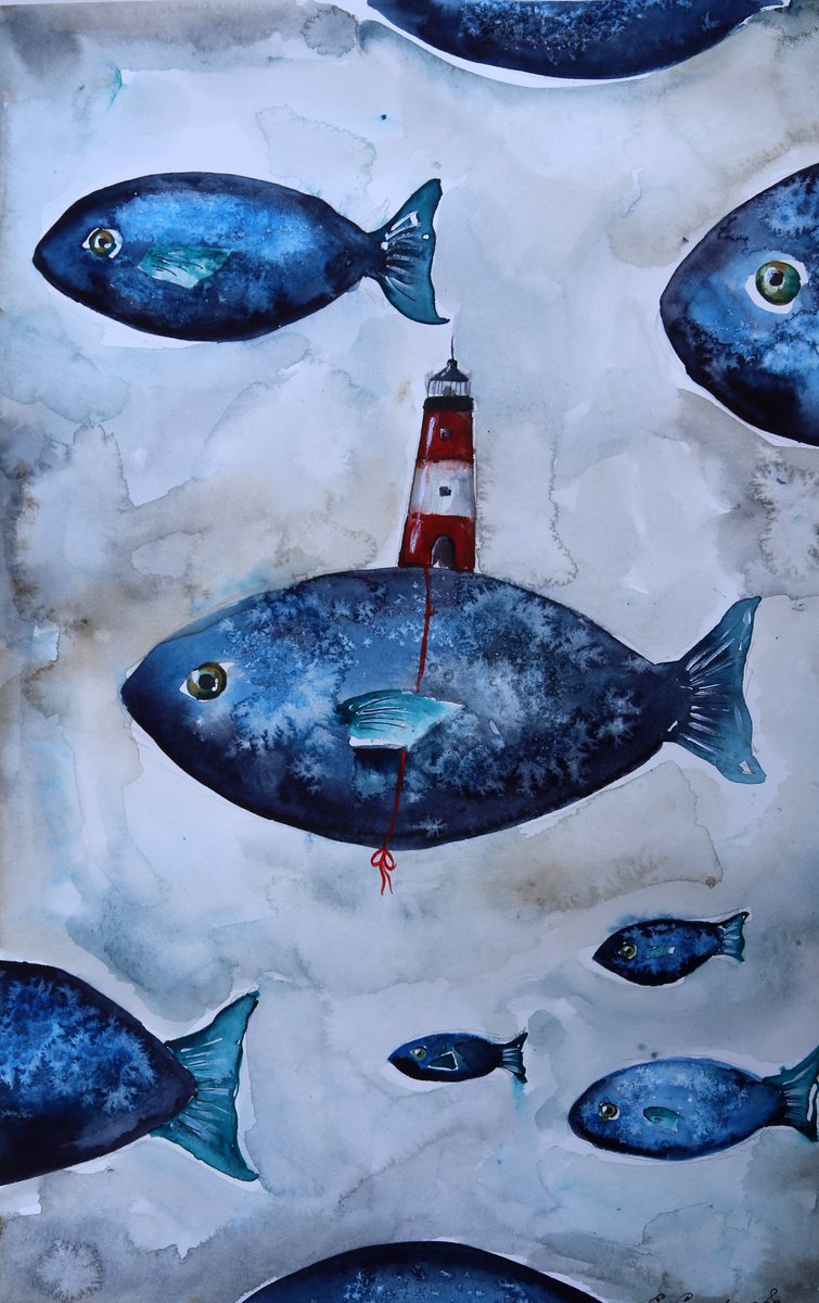Blue Fishes by Evgenia Smirnova