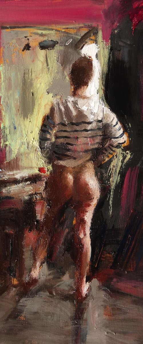 The striped sweater by Manuel Leonardi