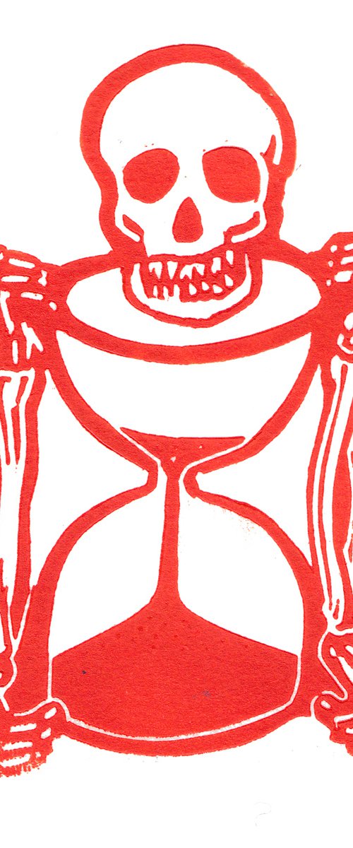 Skull & Hourglass ( Red) by Drusilla  Cole