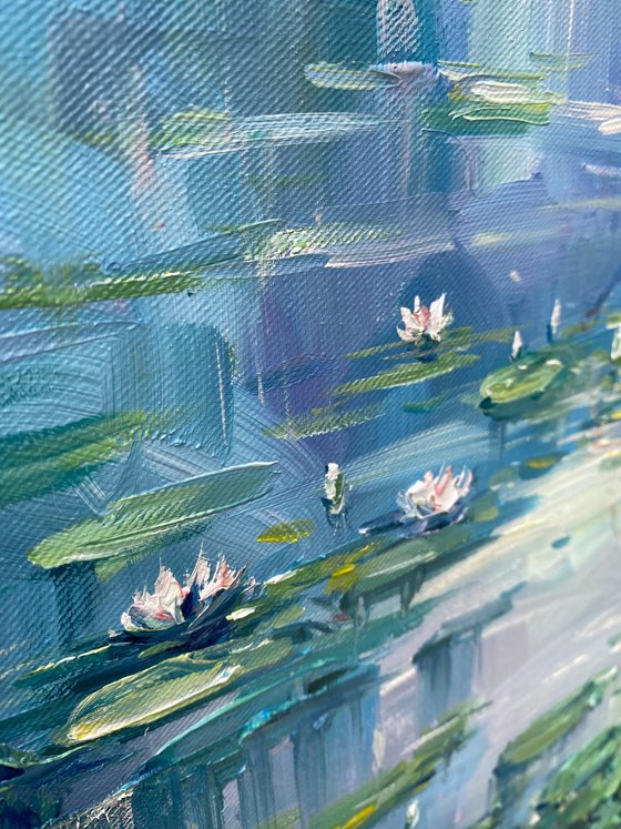 "Water-Lilies"original oil painting by Artem Grunyka