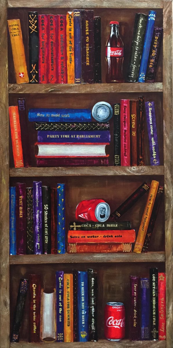 Bookshelf with coca-cola by Lena Smirnova
