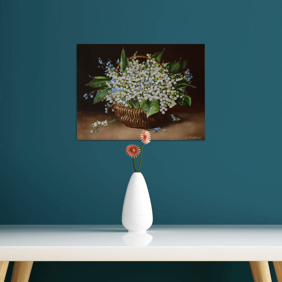 Lilies of the Valley in Basket