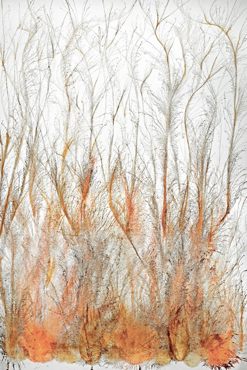 Abstract Acrylic Painting By Sumit Mehndiratta, 40 X 60", Autumi, Original Artwork