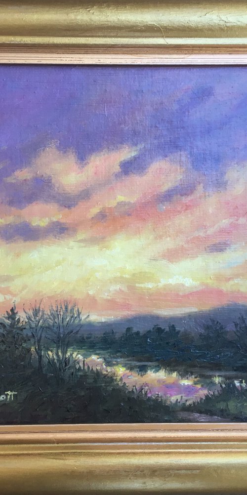 SUNDOWN ABOVE THE RIVER #2 by Kathleen McDermott