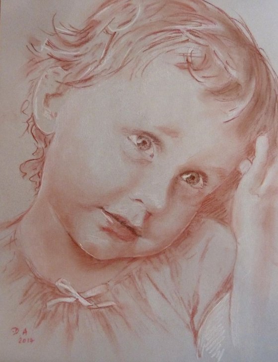 portrait in pencil "sanguine" on request