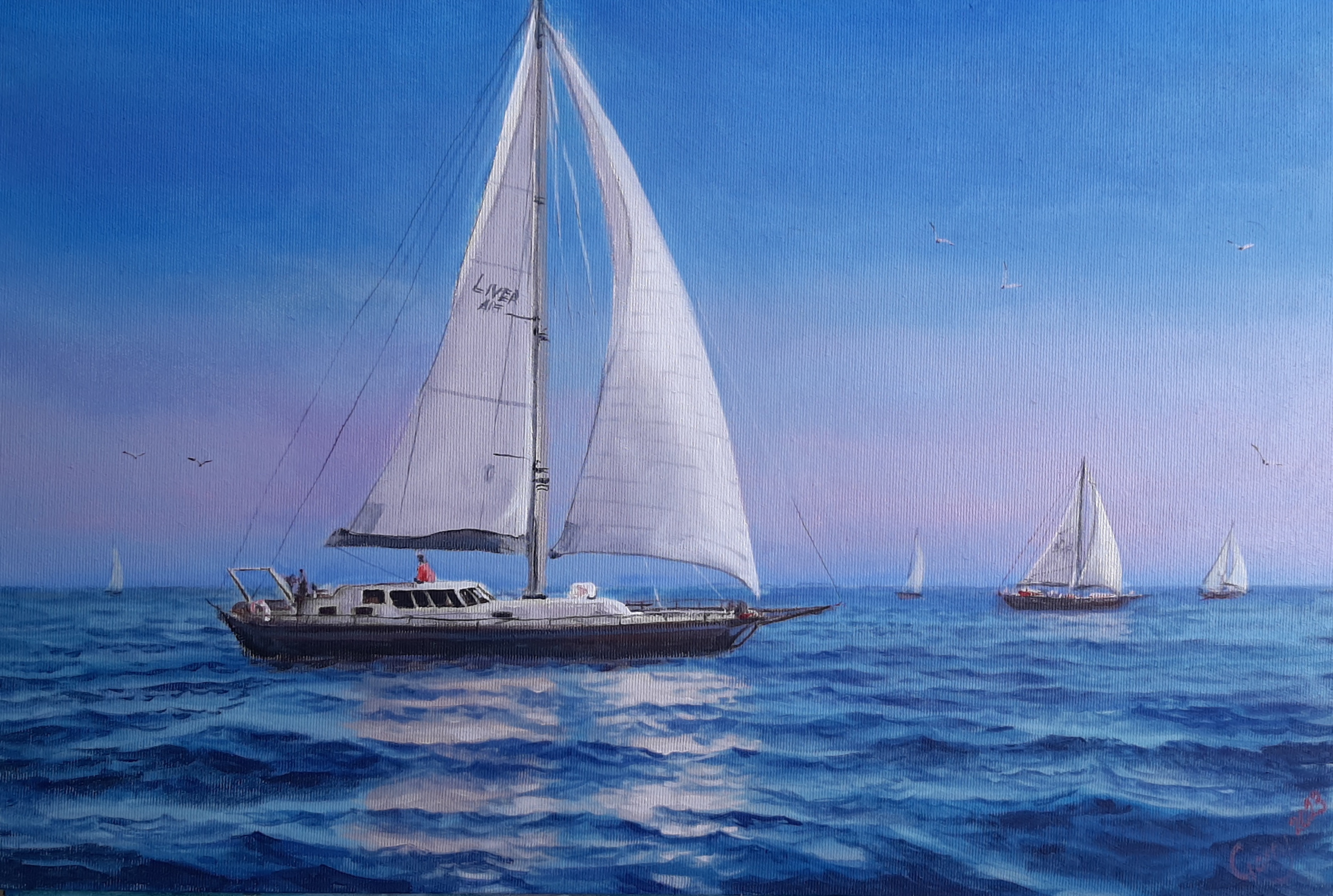 Photorealistic Landscape Oil Painting By Garry Arzumanyan, 24 X 16, Seascape 31, Original Artwork