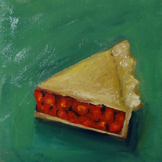 Cherry Pie Slice on Green