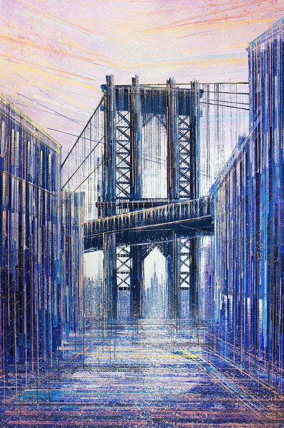 New York - The Manhattan Bridge At Sunset