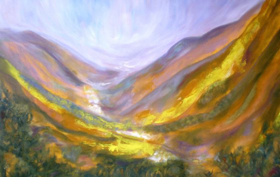 Ascent To The Mountains,125x85cm Large painting