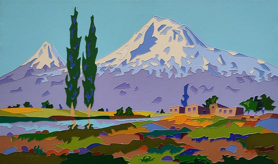 Mount Ararat  - | 30x50cm, 2024, Modern, Original style |