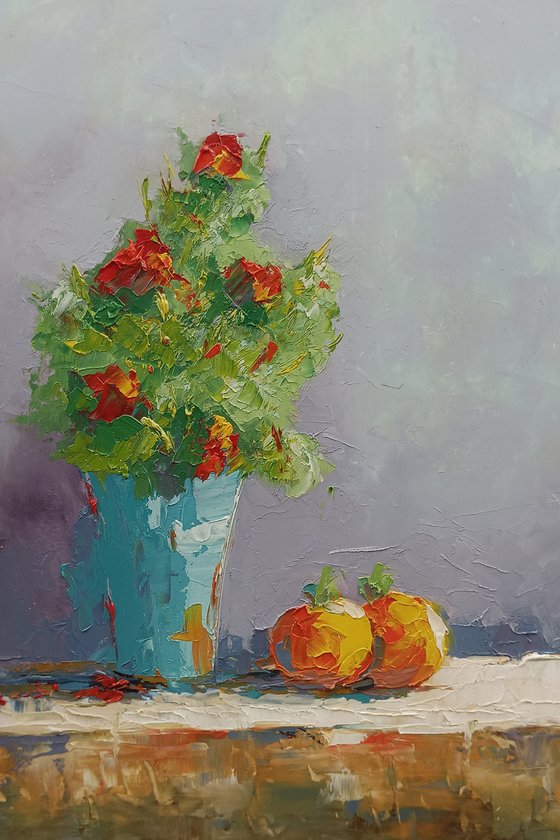 Impasto still life painting