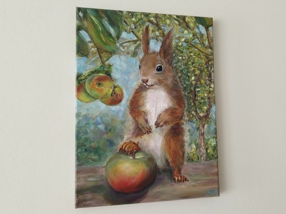 Squirrel With An Apple