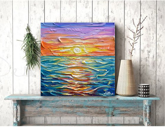 Bright Sunset - Original Acrylic Painting on Canvas