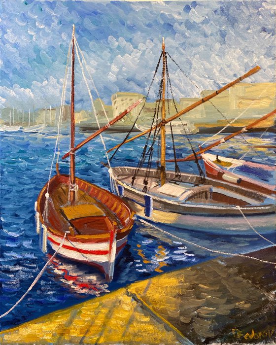 Sailboats at golden hour