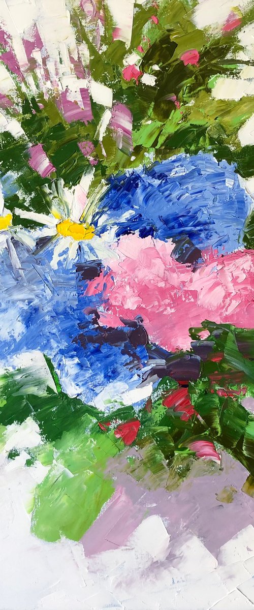 Impasto flowers painting by Volodymyr Smoliak