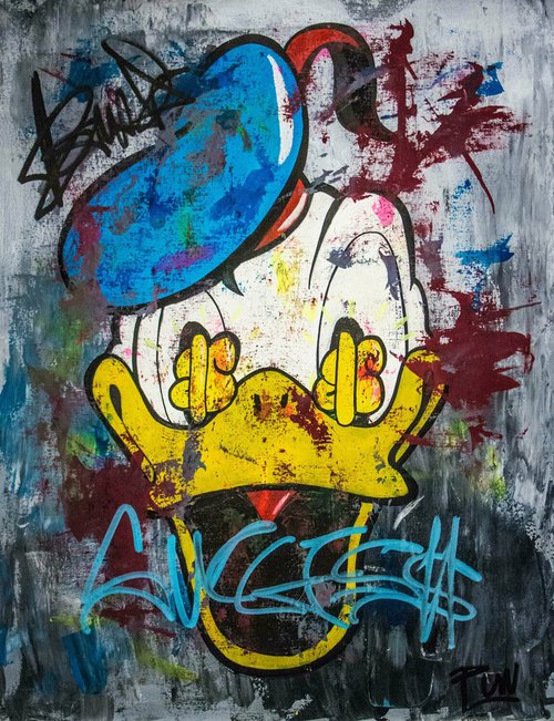 Donald Duck Dollar Eyes - Head Series by Carlos Pun Art