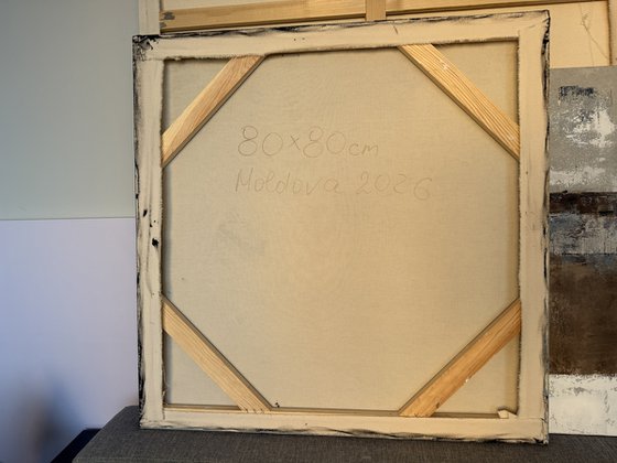 Architectural Ember. Grey Beige Gold Textured