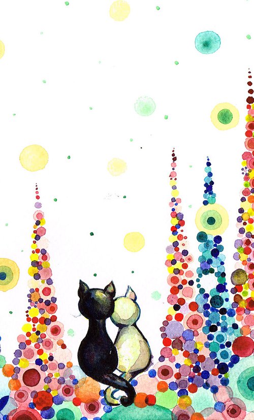 CATS IN LOVE in THE MULTI COLOUR Magical Field by Diana Aleksanian