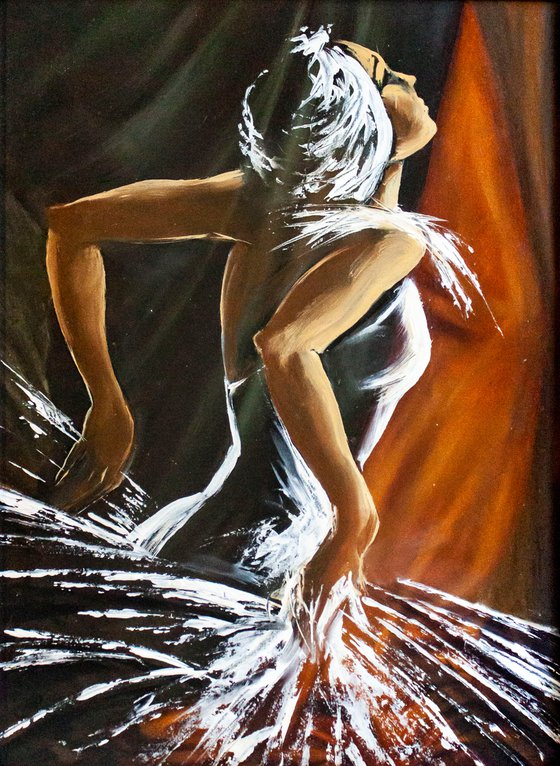 "Ballerina" , framed oil painting