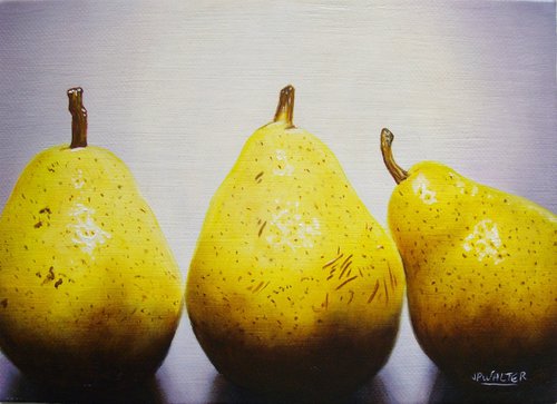 3 realistic pears by Jean-Pierre Walter