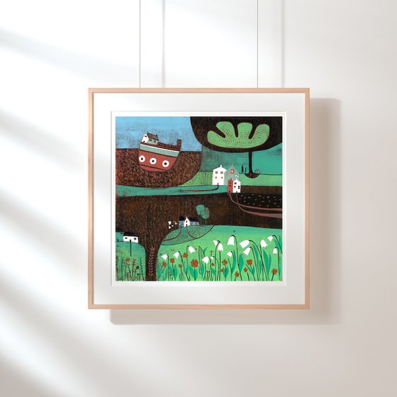 Autumn Days- Linocut