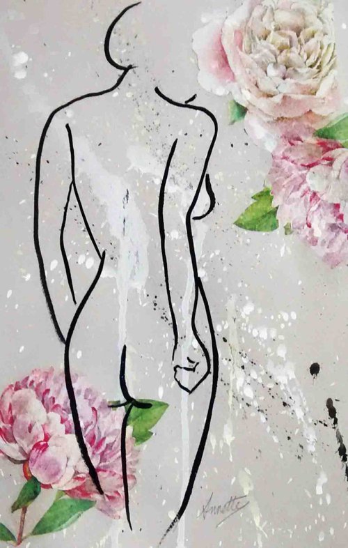Nude and Roses 1 by Annette Martin