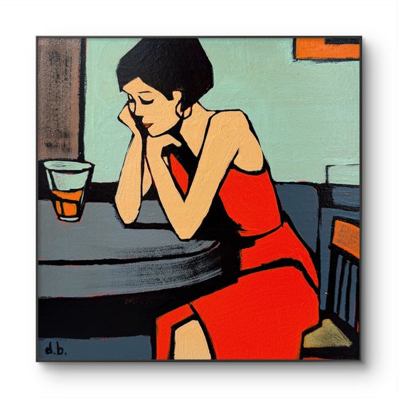 Lonely Whicky - Original Artwork 8x8in