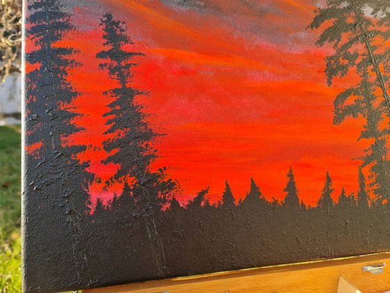 Landscape in red color 1